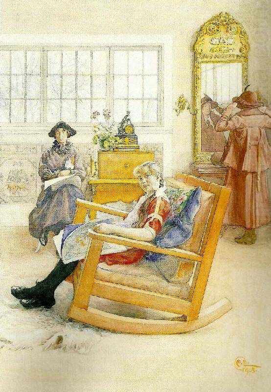 Carl Larsson de tre-hattprovningen china oil painting image